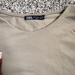 Zara Women's Beige Long Sleeve Top